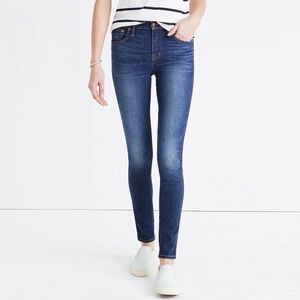 Madewell 9” High Rise Skinny Jeans Polly Wash Size 29